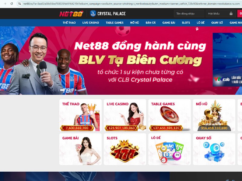 Khi Click vào banner trang web dẫn sang một trang web cá cược lạ (có dấu hiệu đảo lửa)